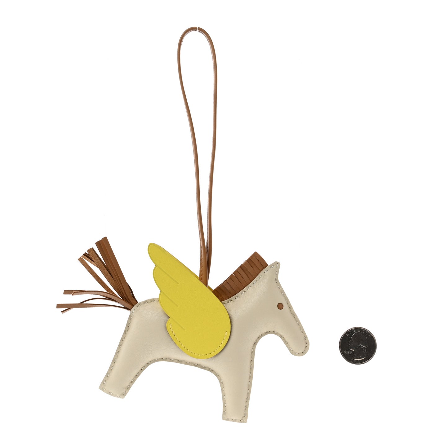 Milo Lambskin Grigri Rodeo Pegase Horse Bag Charm MM Craie Chai Lime