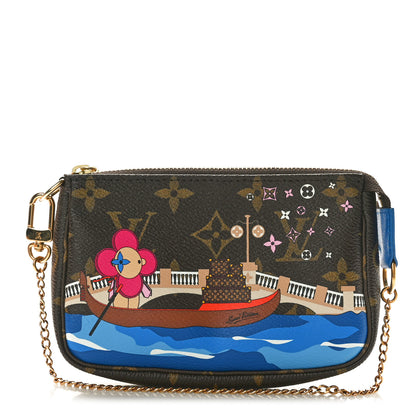 Louis Vuitton Monogram 2019 Christmas Animation Mini Venice Pochette Accessories Blue 1 of 11