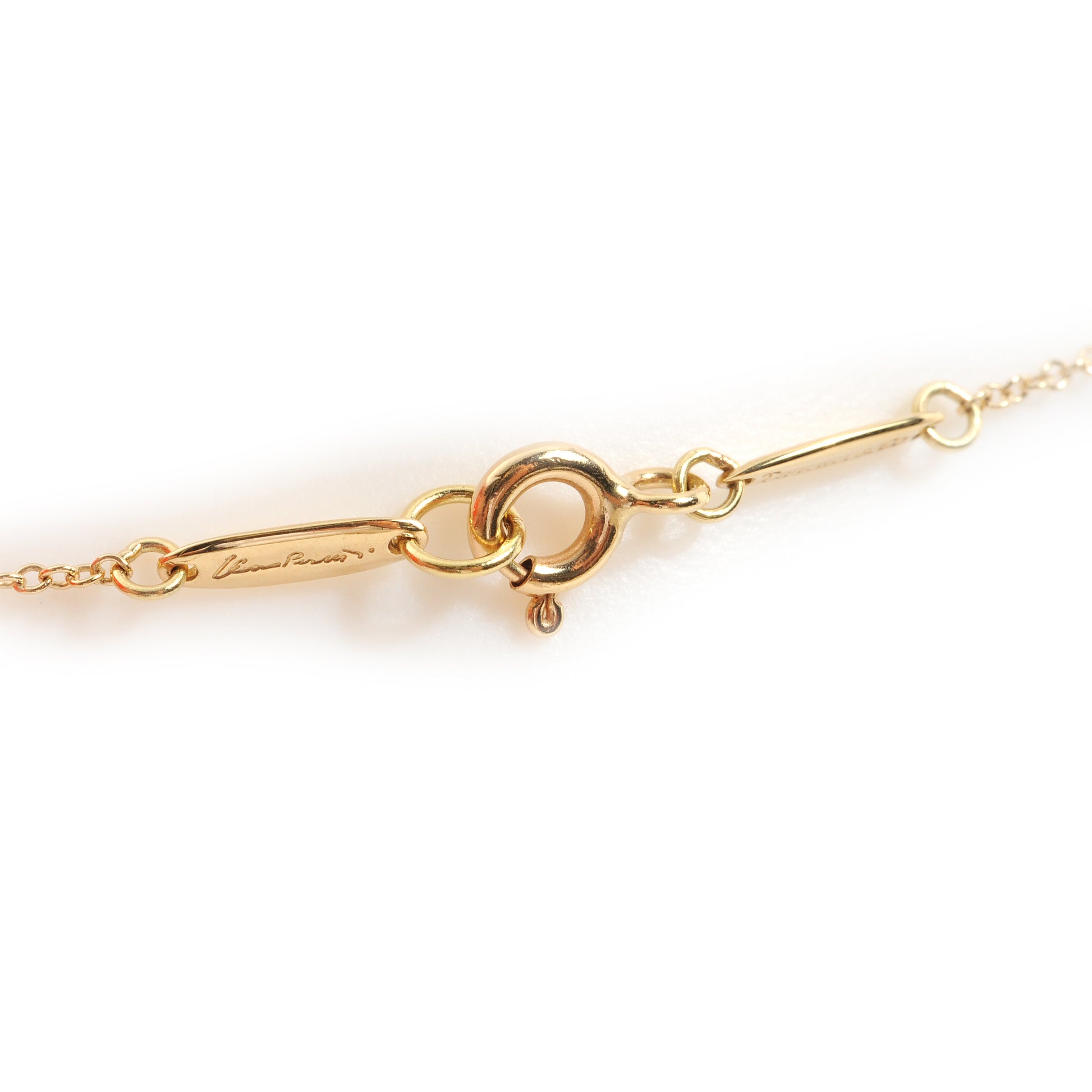 Tiffany 18K Yellow Gold Rock Crystal Quartz Elsa Peretti Open Heart Necklace 5 of 5