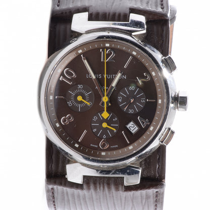 Louis Vuitton Stainless Steel Epi 38mm Tambour Chronograph Quartz Watch Brown 1 of 5