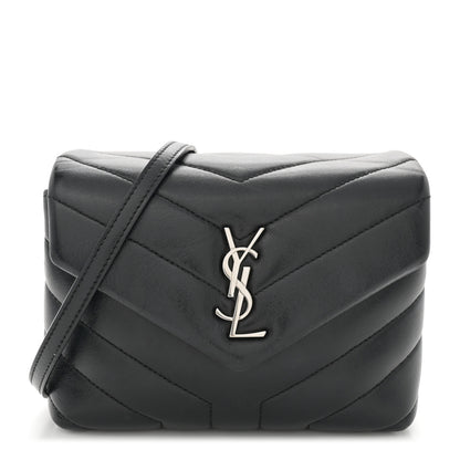 Saint Laurent Calfskin Y Quilted Monogram Toy Loulou Crossbody Bag Black 1 of 15