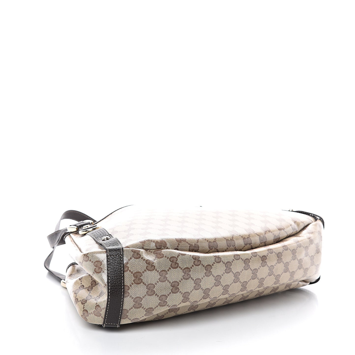 Crystal Monogram Medium Abbey Shoulder Bag Dark Brown