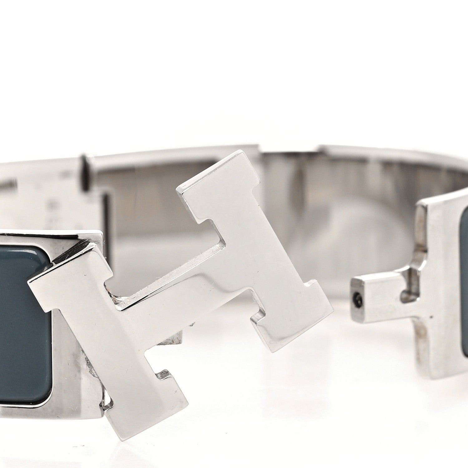 Hermes Enamel Wide Clic Clac H Bracelet GM Gris Macadam 4 of 5