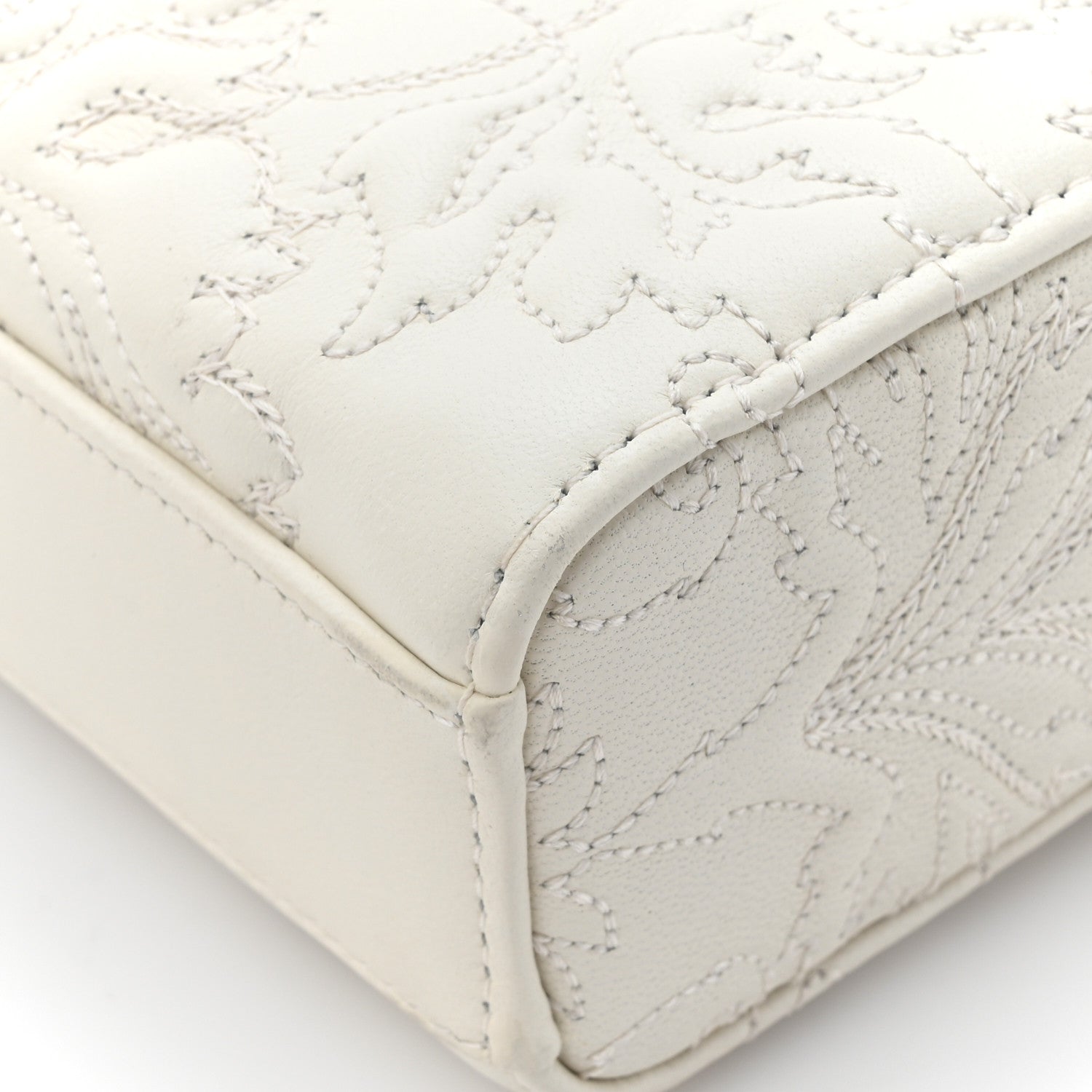 Christian Dior Calfskin Ornamental Embroidered Lady D-Joy White 12 of 15