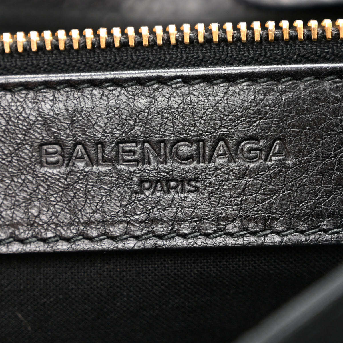 Balenciaga Agneau Giant 12 Gold Hardware Envelope Strap Clutch Black 7 of 16