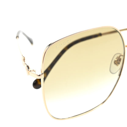 Gucci Metal Horsebit Square Frame Sunglasses GG0879S Gold 8 of 8