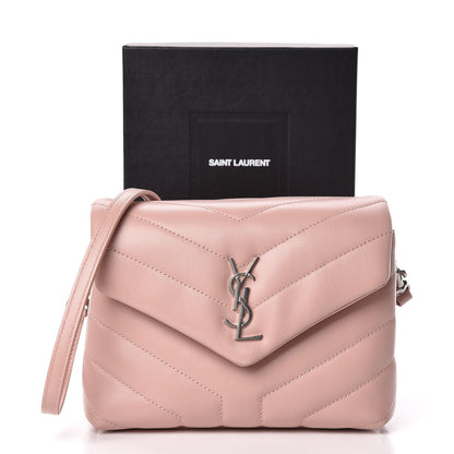 Saint Laurent Calfskin Y Quilted Monogram Toy Loulou Crossbody Bag Tender Pink 12 of 12