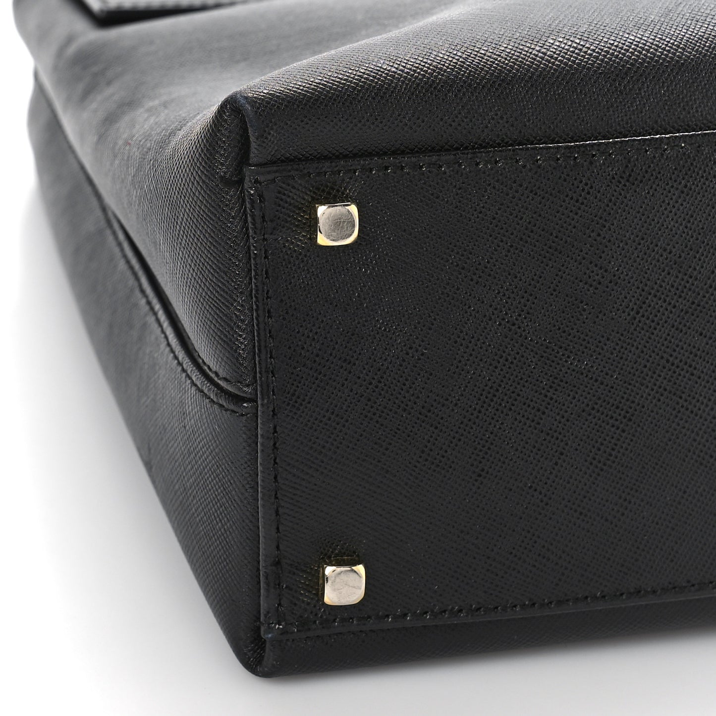 Hammered Calfskin Iconic Large Top Handle Bag Black