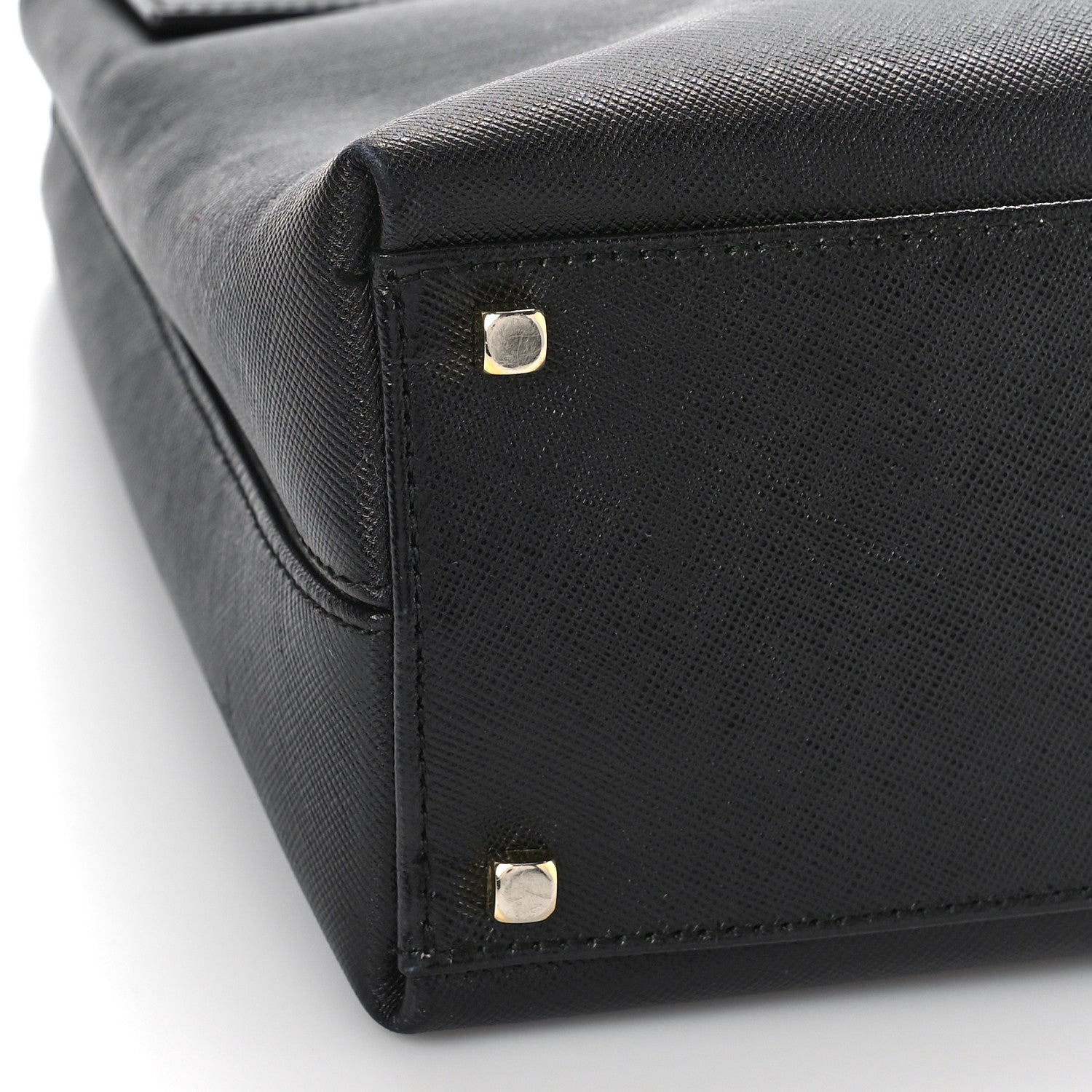 Salvatore Ferragamo Hammered Calfskin Iconic Large Top Handle Bag Black 7 of 8