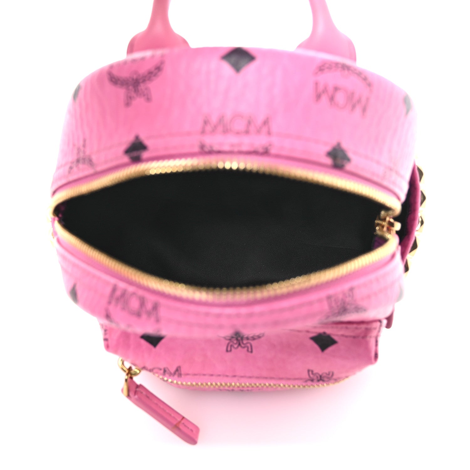 MCM Visetos Side Stud X-Mini Stark Bebe Boo Backpack Pink 5 of 12