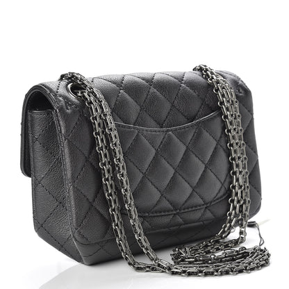 Chanel Metallic Sheepskin Quilted 2.55 Reissue Mini Flap Dark Silver 3 of 11