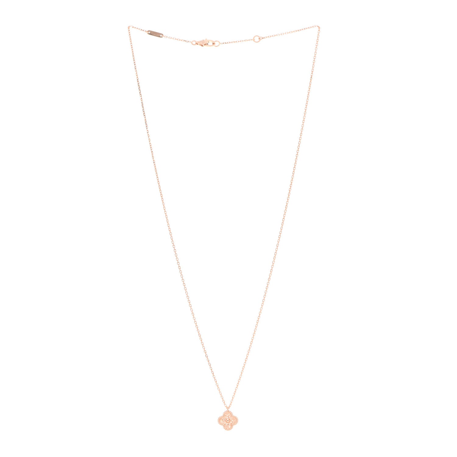 Van Cleef & Arpels 18K Rose Gold Sweet Alhambra Pendant Necklace 3 of 7