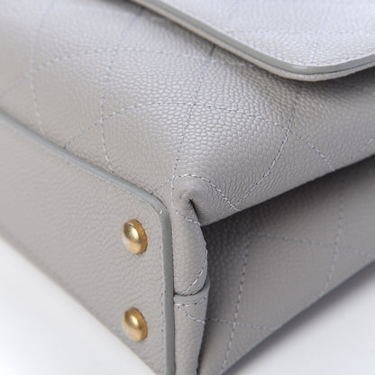 Chanel Grained Calfskin Small Stitched Flap Grey 10 of 13