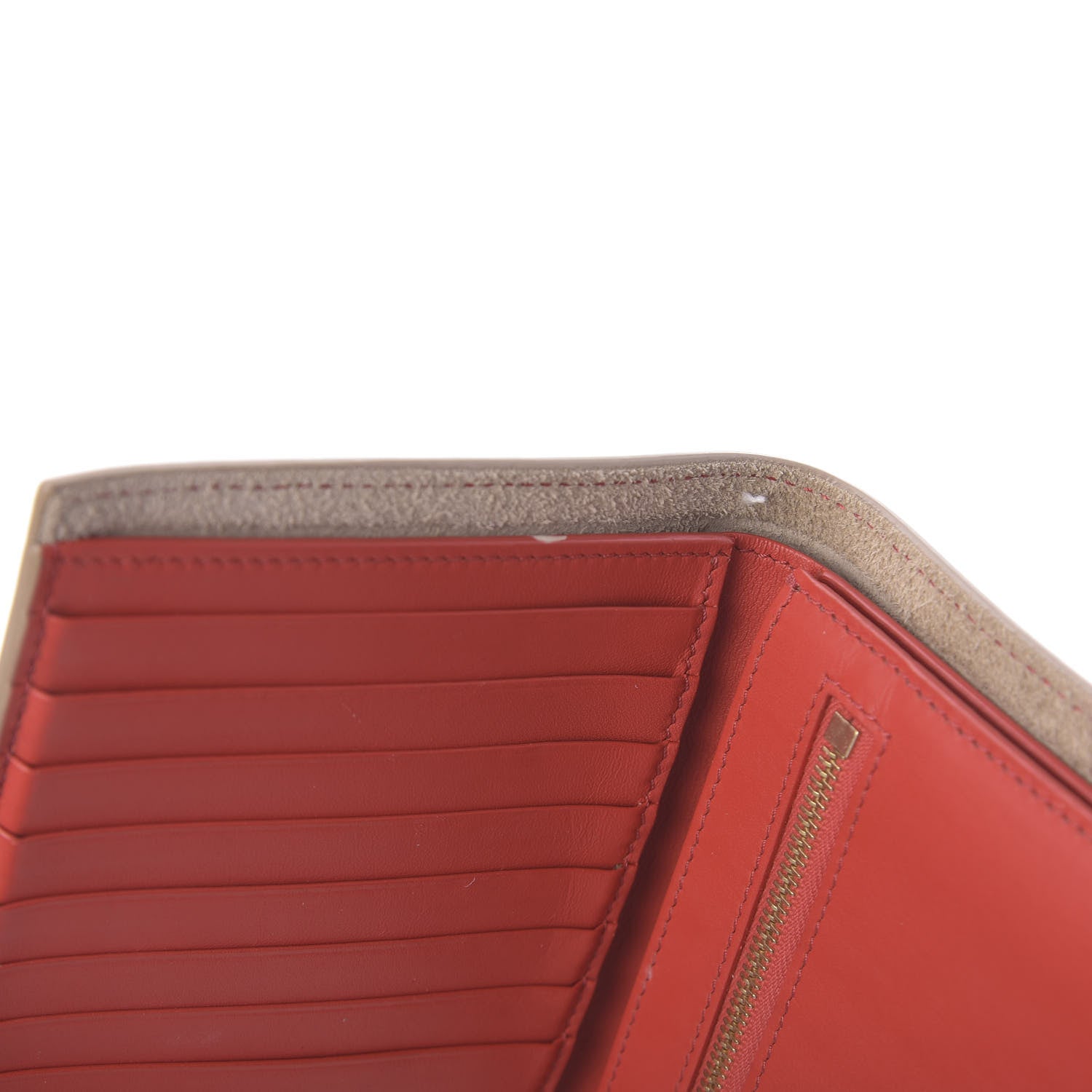 Celine Grained Calfskin Large Multifunction Strap Wallet Pop Red Chalk 6 of 11