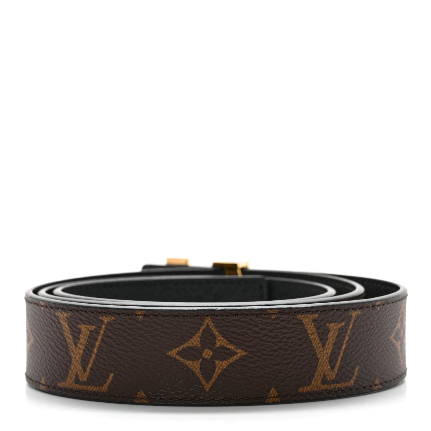 Calfskin Monogram 30mm LV Initiales Reversible Belt 90 36 Black