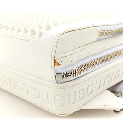 Christian Louboutin Calfskin Mens Loubifunk Spiked Bag White 11 of 12