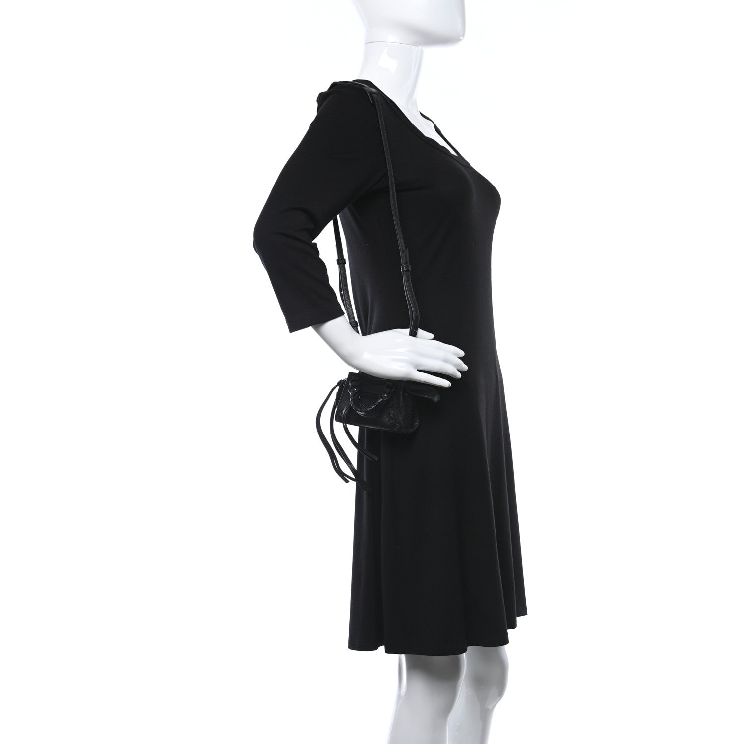 Balenciaga Grained Calfskin Neo Classic Black Hardware Super Nano City Crossbody Black 2 of 8