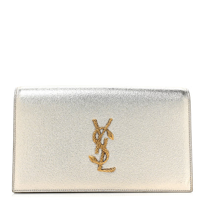 Saint Laurent Metallic Calfskin Medium Serpent Clutch Gold 1 of 15