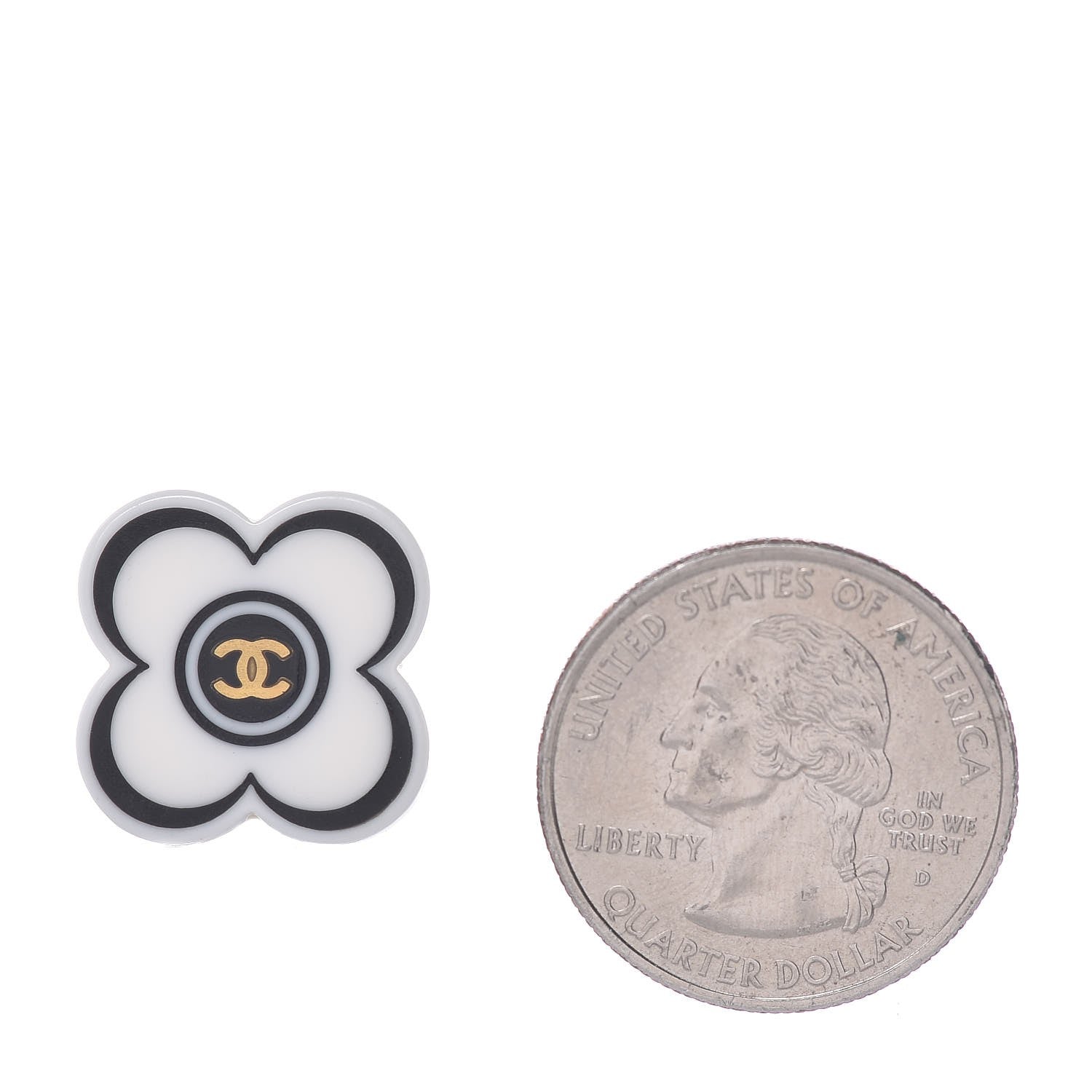 Chanel Resin Flower CC Clip On Earrings White 2 of 5