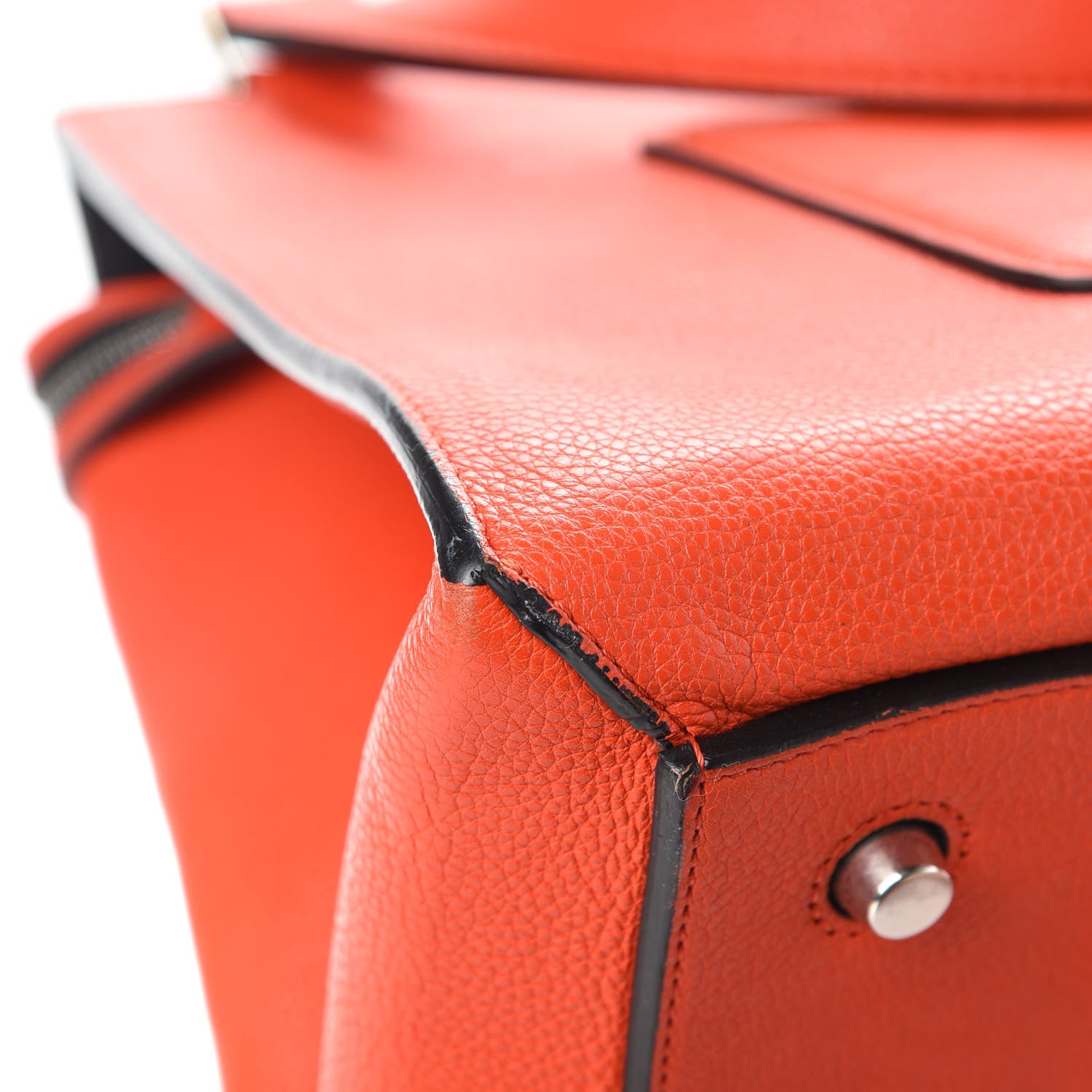 Celine Grained Calfskin Medium Edge Shoulder Bag Vermillion 12 of 21