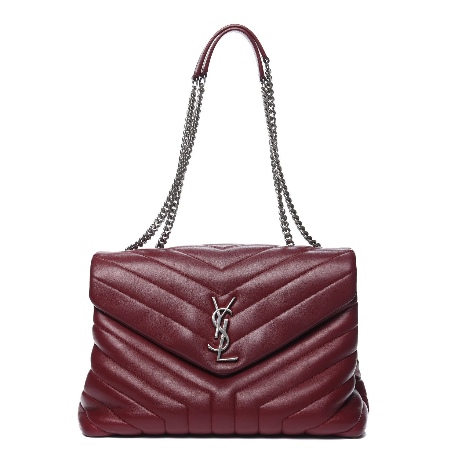 Saint Laurent Calfskin Y Quilted Monogram Medium Loulou Chain Satchel Palissandre 1 of 16