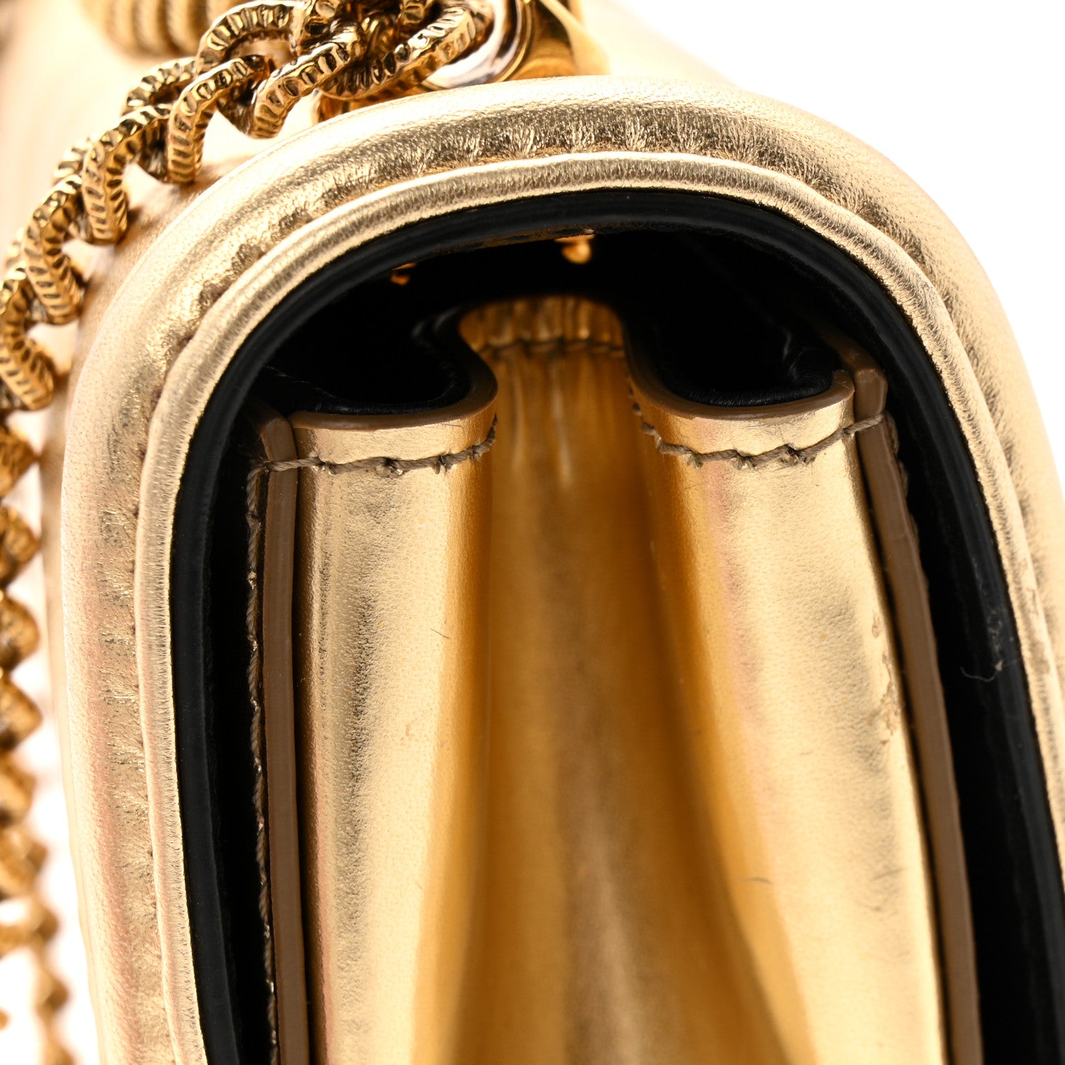 Dolce & Gabbana Metallic Nappa Quilted Mini Devotion Crossbody Bag Gold 12 of 16