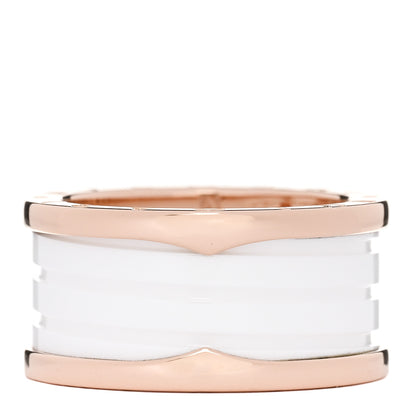 Bulgari 18K Rose Gold White Ceramic B.Zero1 Four-Band Ring 61 9.5 3 of 5