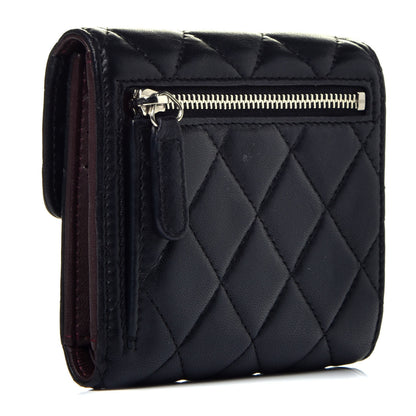 Chanel Lambskin Quilted Compact Flap Wallet Black 3 of 7