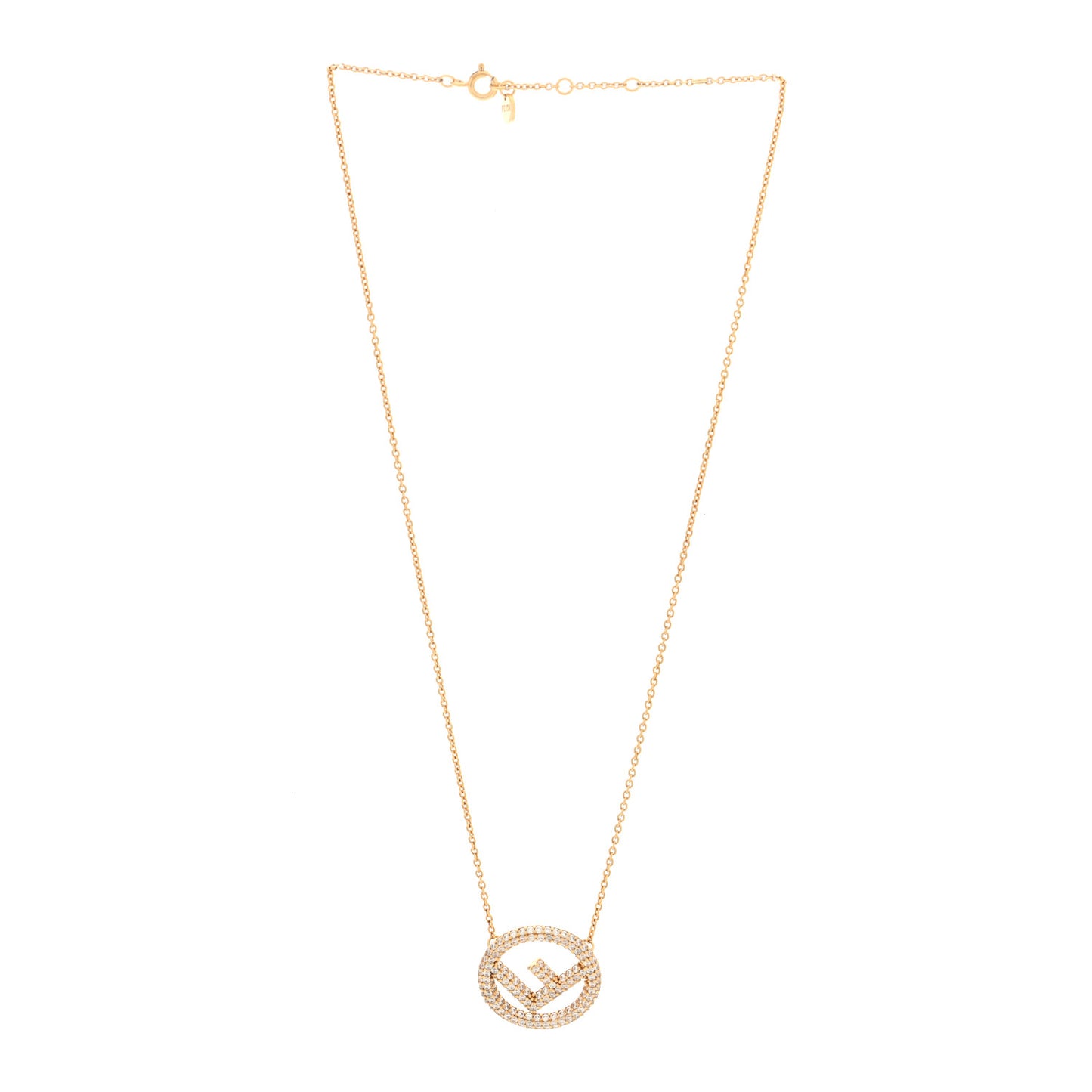 Brass Crystal F is Fendi Necklace Gold
