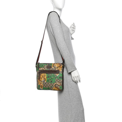Gucci GG Supreme Monogram Bengal Web Medium Flat Messenger Beige Yard 3 of 19