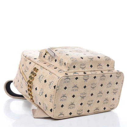 MCM Visetos Small Side Stud Stark Backpack Beige 4 of 9