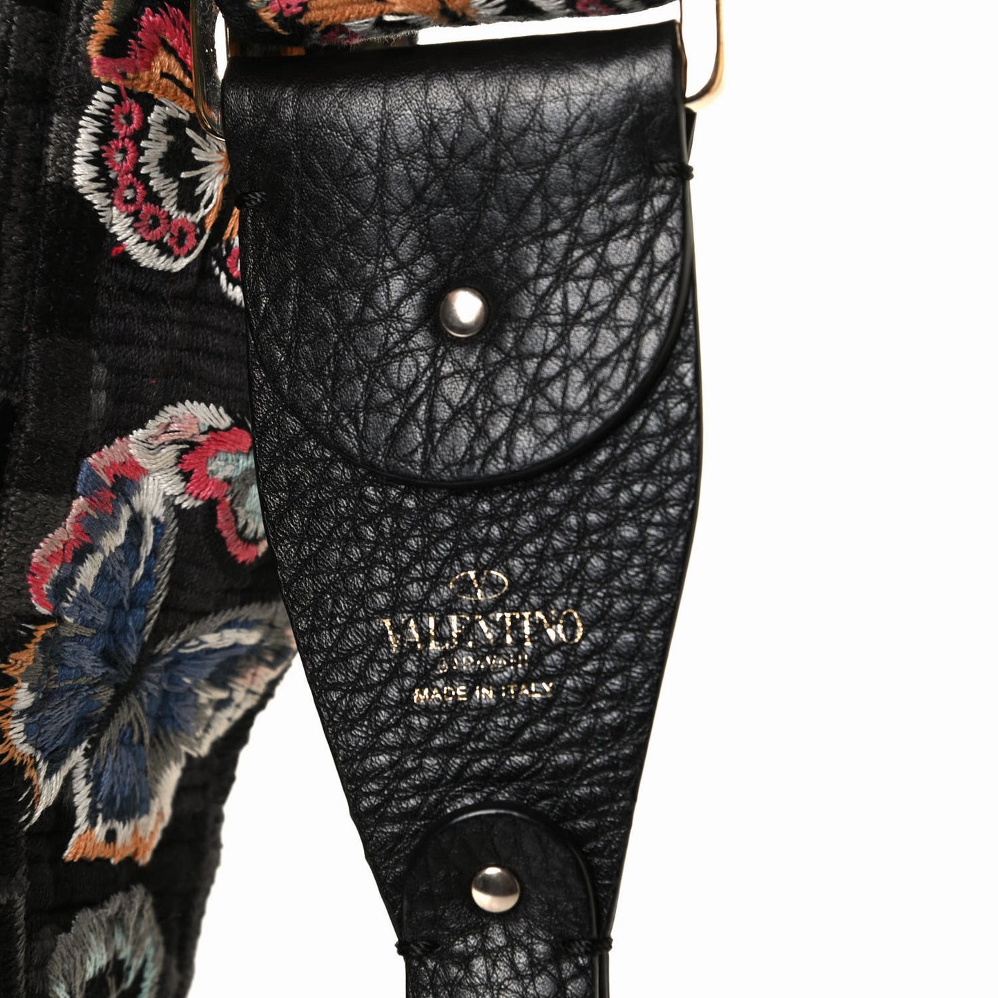 Canvas Camubutterfly Rockstud Guitar Strap Multicolor