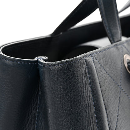 Chanel Deerskin Stitched Medium CC Shopping Tote Navy 21 of 24
