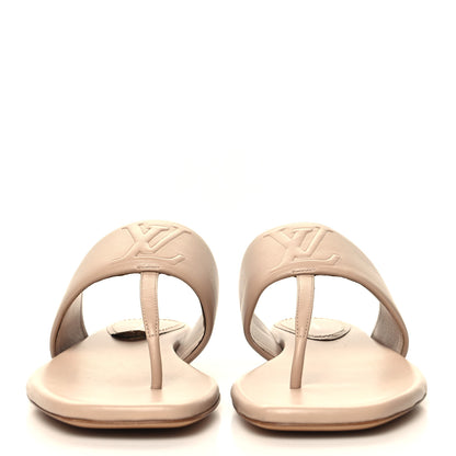 Louis Vuitton Lambskin Embossed Monogram Drapy Flat Thong Sandal 36 Beige 2 of 8