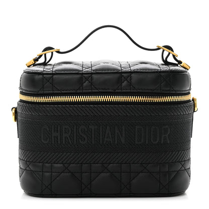 Christian Dior Lambskin Cannage Small Diortravel Vanity Case Black 1 of 7
