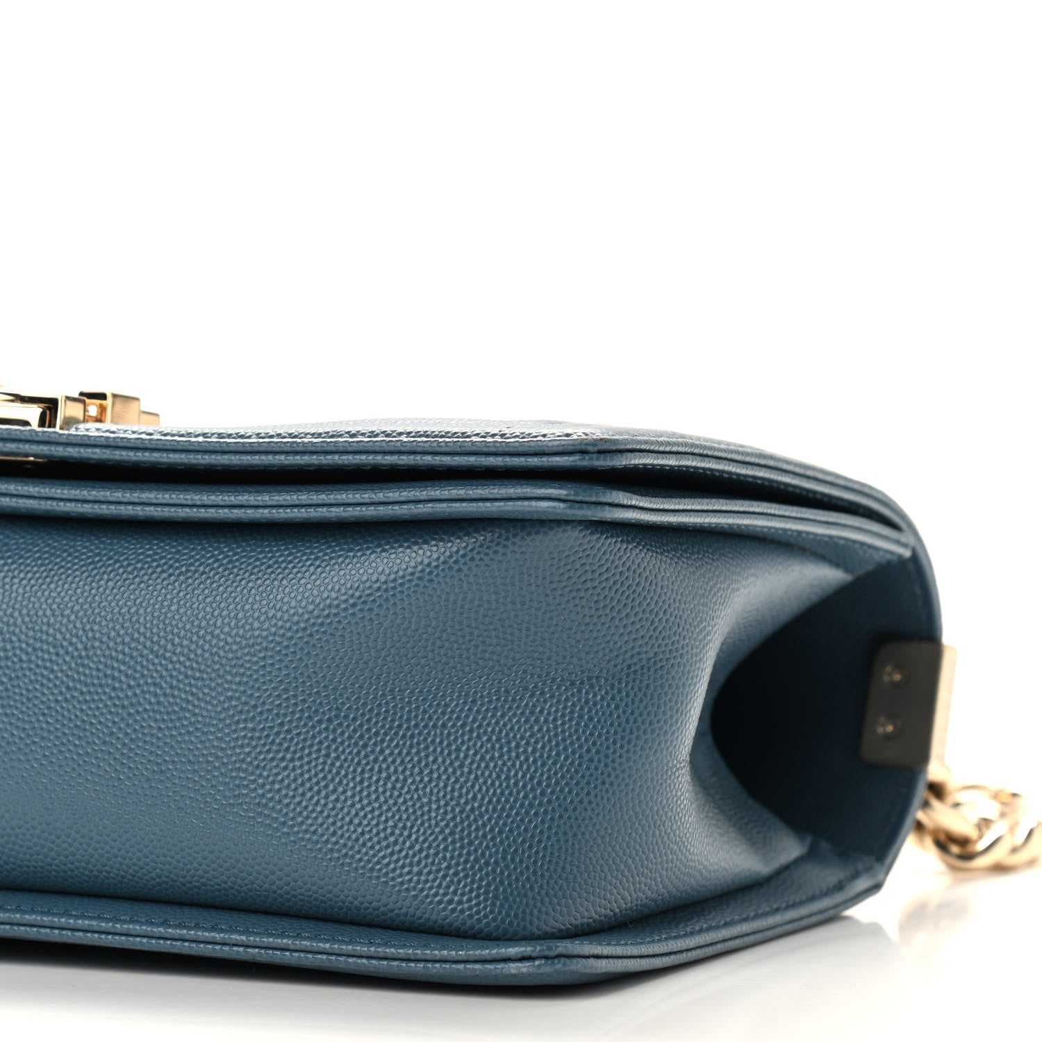 Chanel Caviar Chevron Quilted Medium Boy Flap Blue 9 of 9