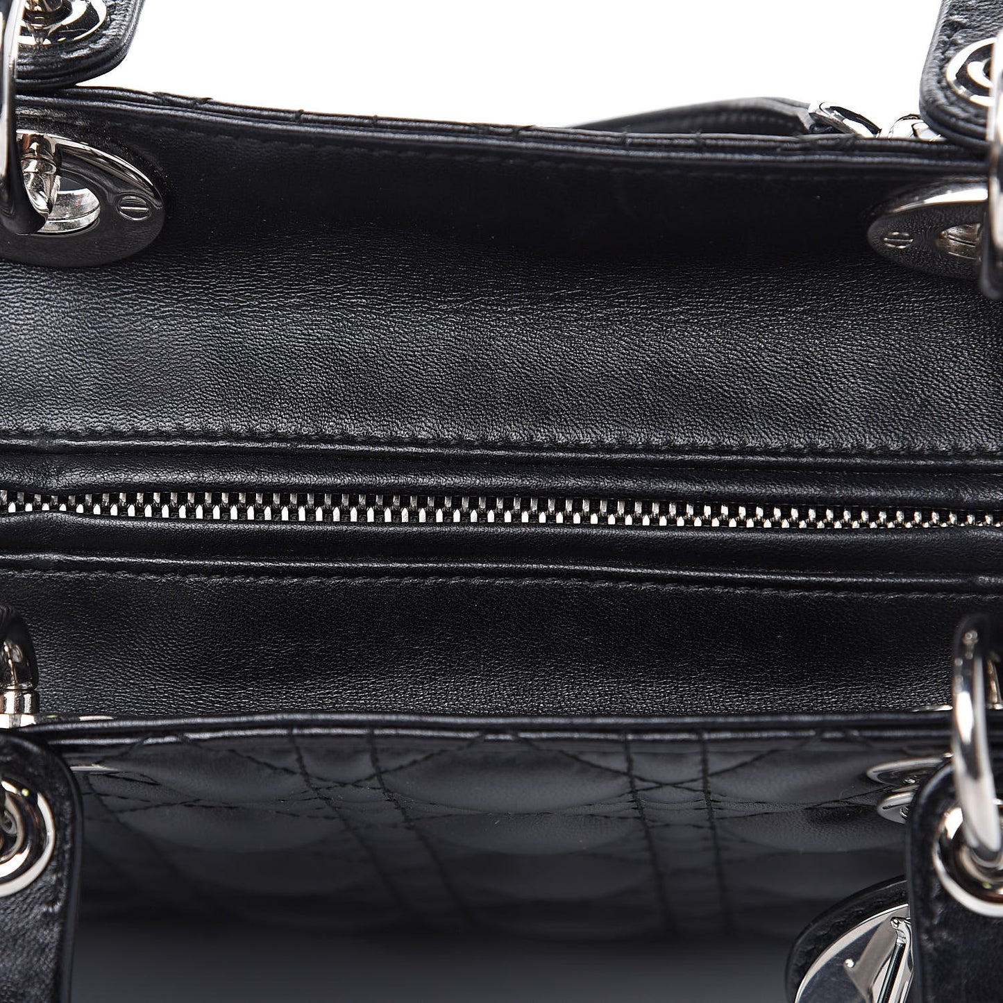 Lambskin Cannage Large Lady Dior Black