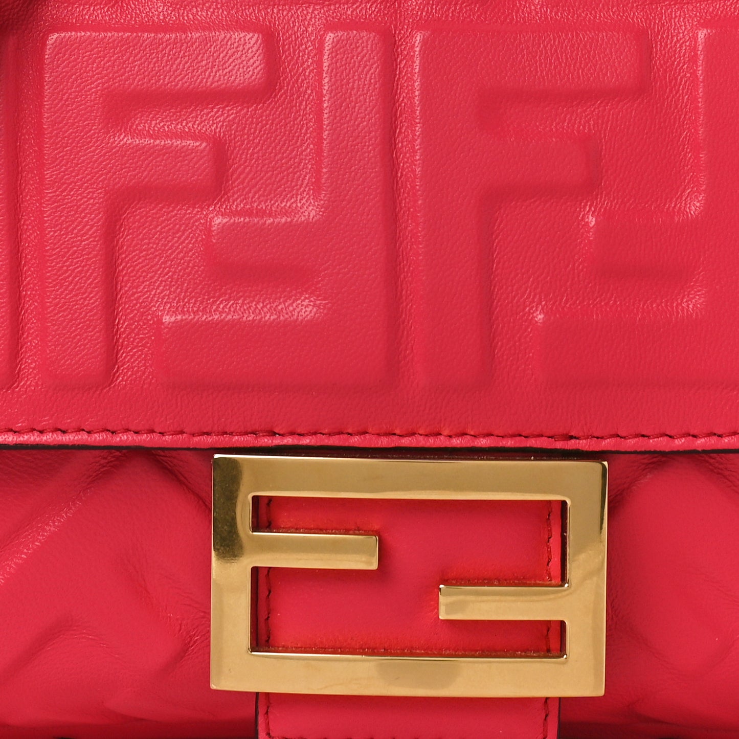 Nappa FF 1974 Embossed Baguette Lampone