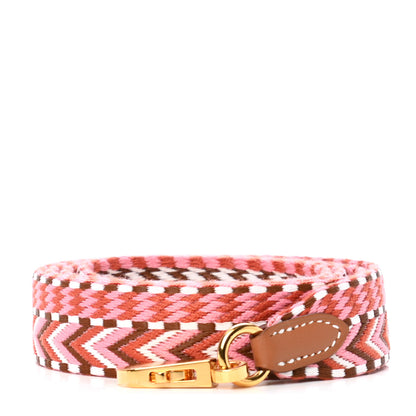 Hermes Toile Swift 25mm Sangle Allegro Shoulder Strap Rose Confetti White Gold 1 of 3