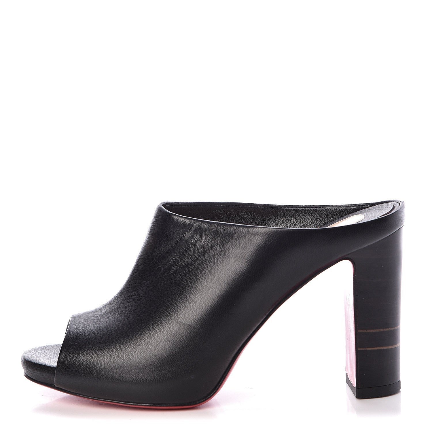 Christian Louboutin Nappa Corinthe 100 Peep Toe Mule 35.5 Black 1 of 9