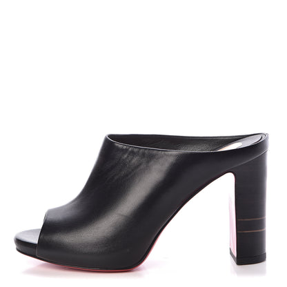 Christian Louboutin Nappa Corinthe 100 Peep Toe Mule 35.5 Black 1 of 9