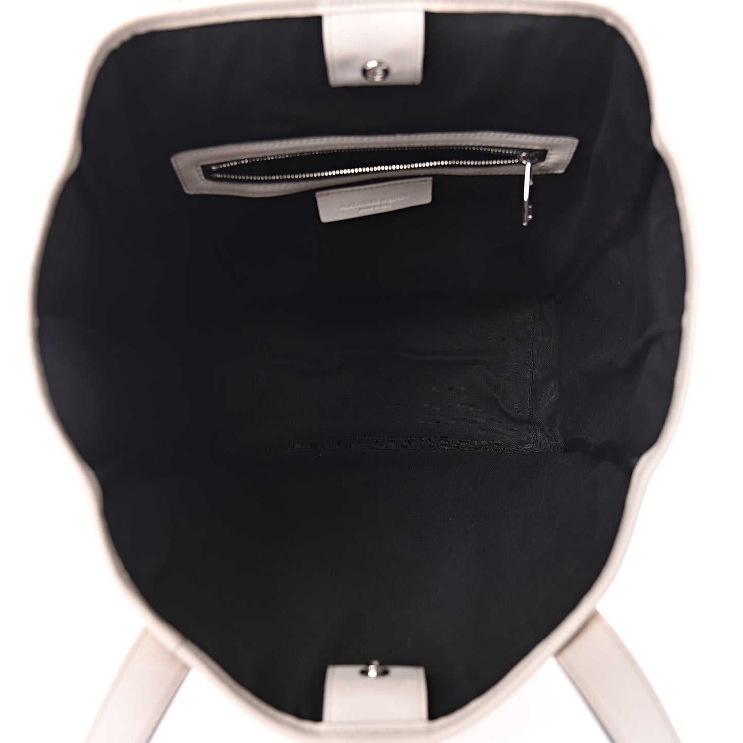 Calfskin Skull Perforated Tote Off White