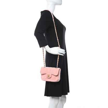 Chanel Velour Quilted Mini Double Frame Flap Rose 2 of 12