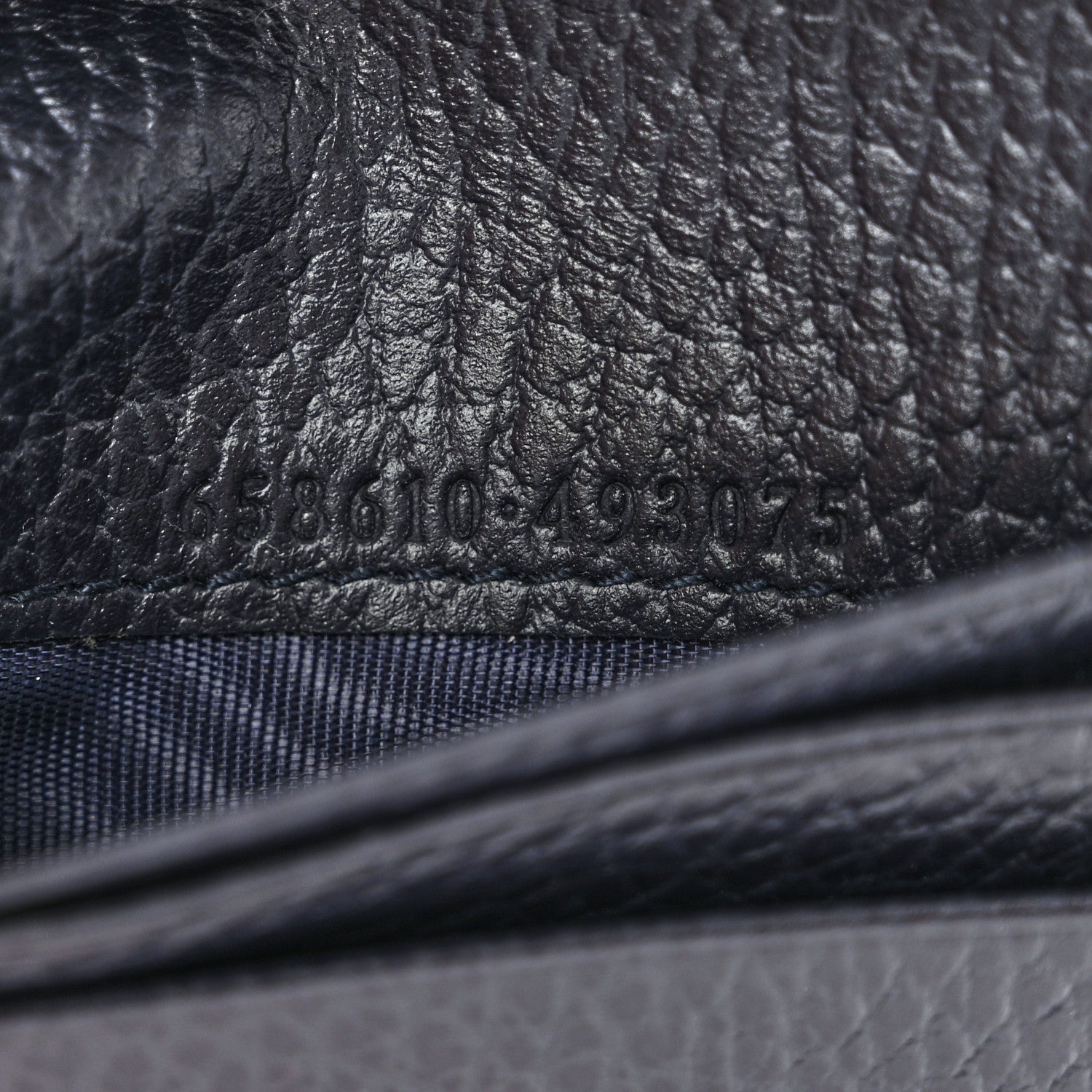 Gucci Dollar Calfskin GG Supreme Monogram GG Marmont Card Case Navy Beige Ebony 7 of 8