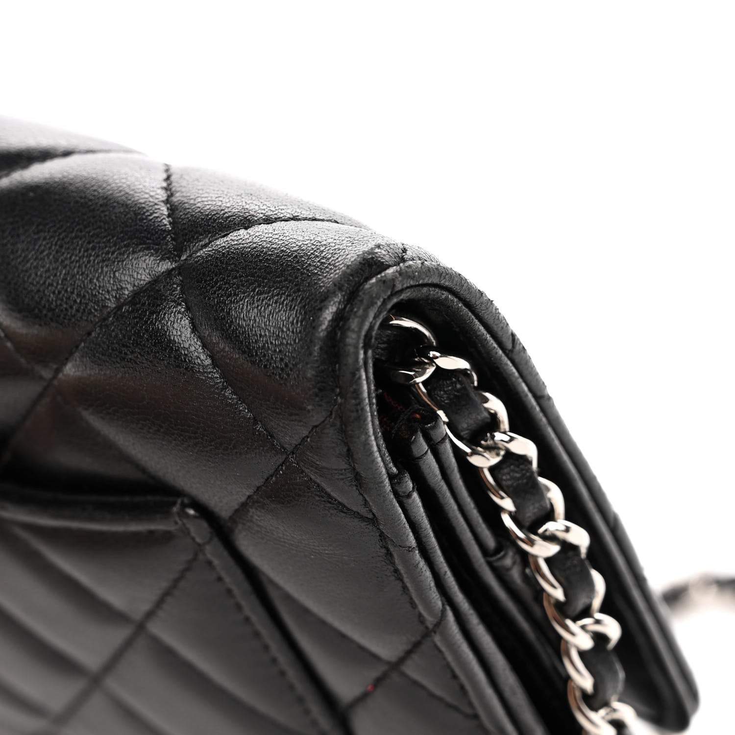 Chanel Lambskin Quilted Wallet On Chain WOC Black 13 of 15