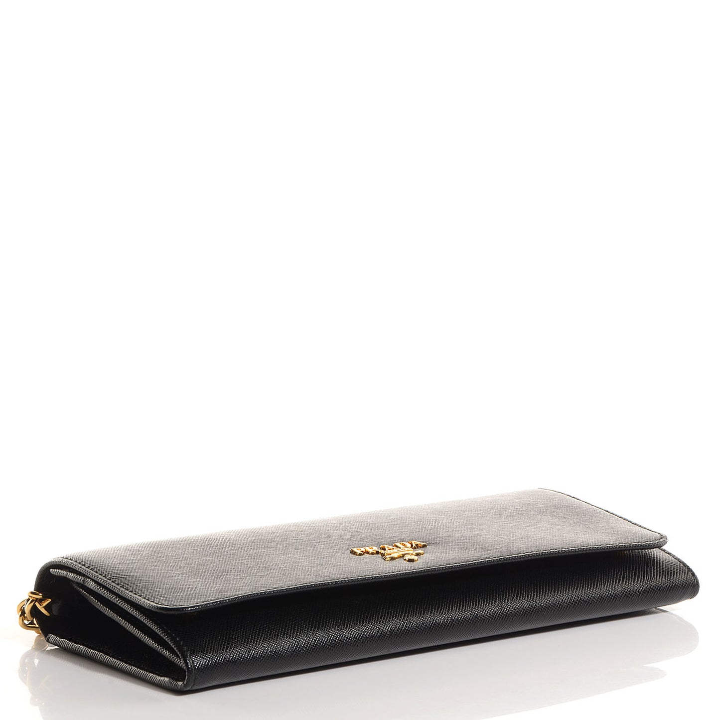 Saffiano Metal Oro Chain Wallet Nero Black