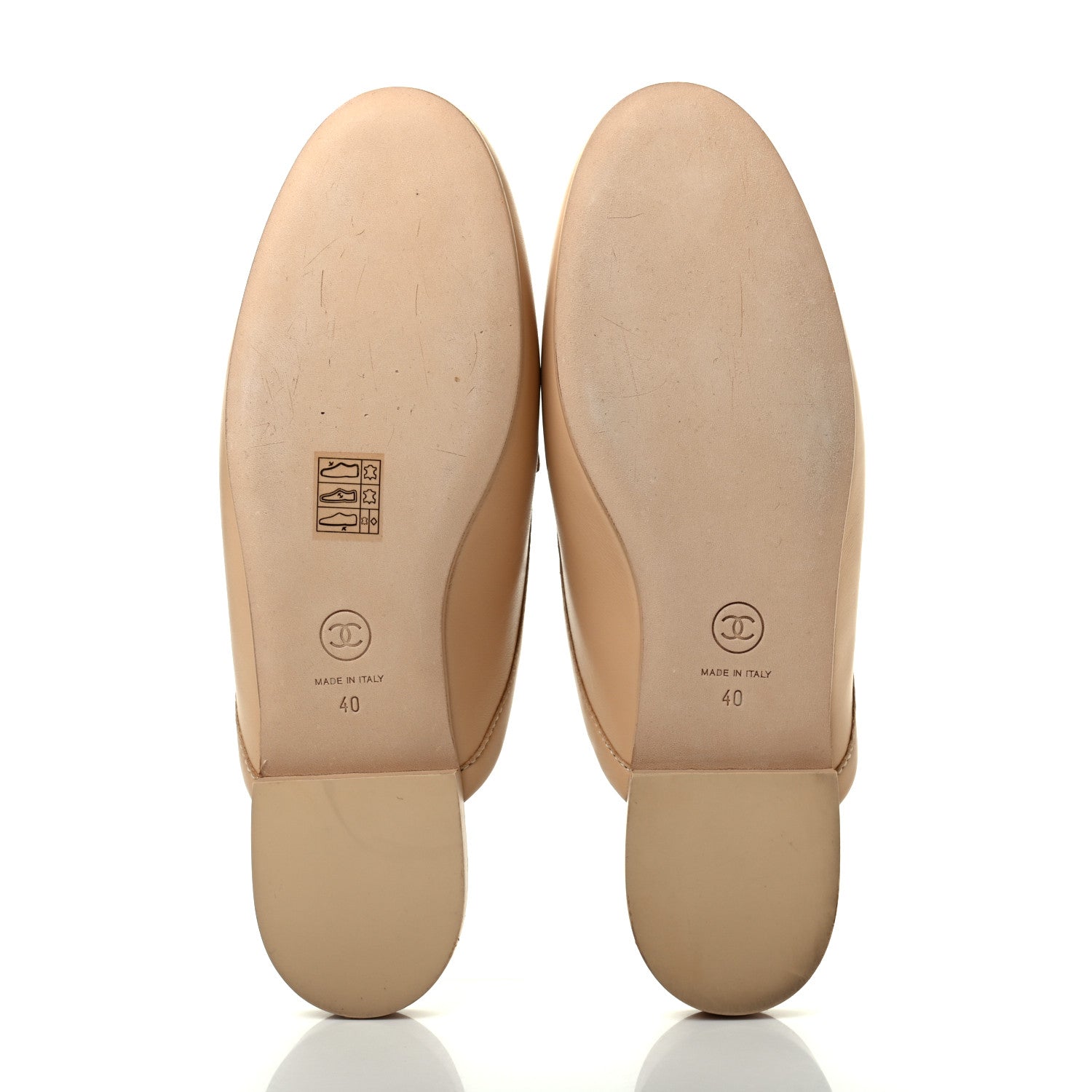 Chanel Lambskin Pearl CC Mules 40 Beige 5 of 11