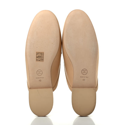 Chanel Lambskin Pearl CC Mules 40 Beige 5 of 11