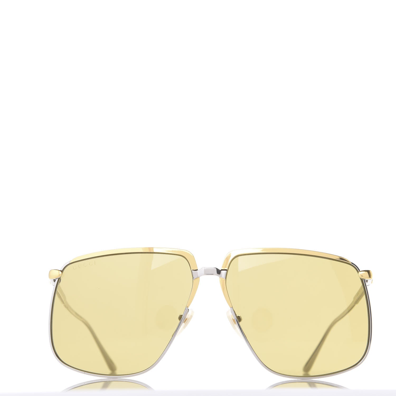 Gucci Metal Aviator Sunglasses GG0365S Silver Yellow 3 of 8