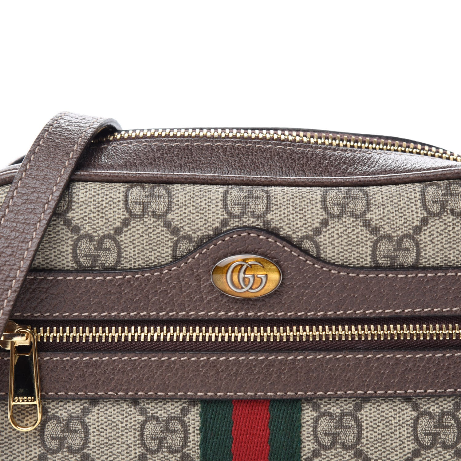 Gucci GG Supreme Monogram Web Mini Ophidia Shoulder Bag Brown 11 of 12